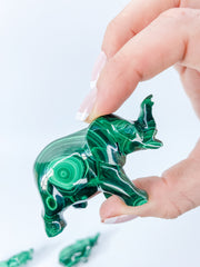 Malachite Elephant Carving