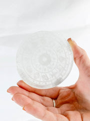 Selenite Astrology Plate Full Moon | Medium