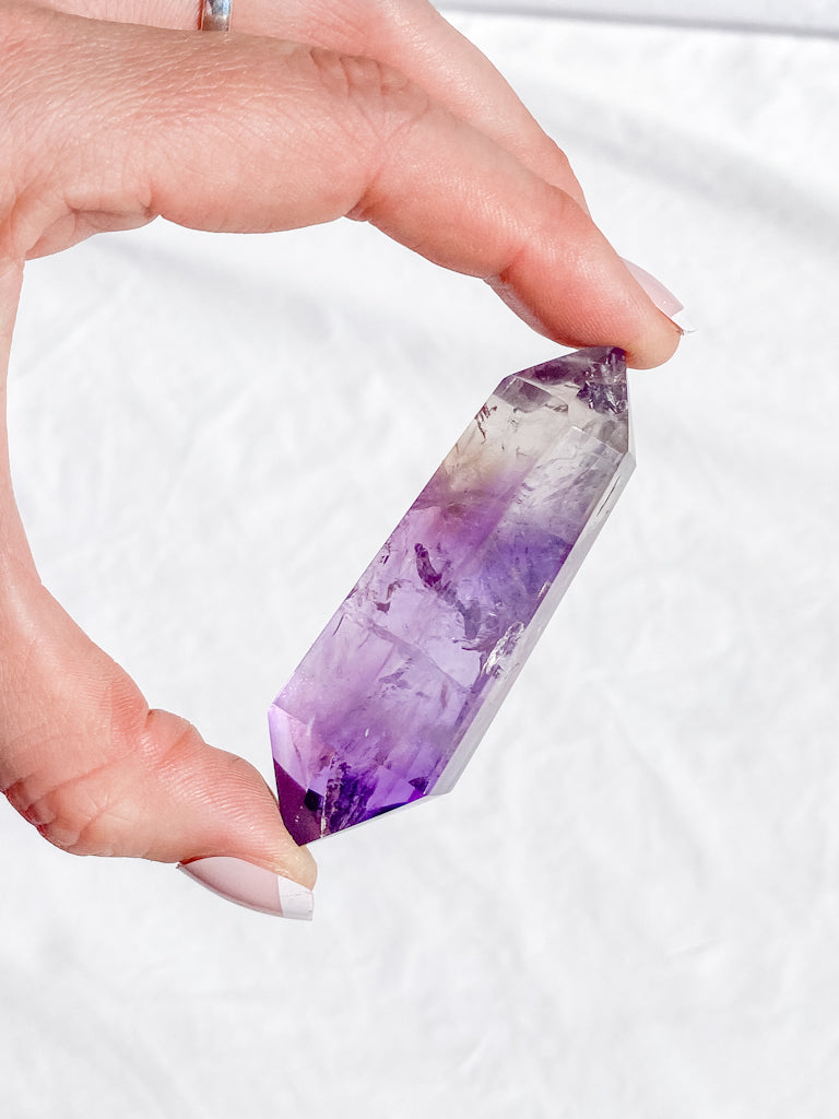 Amethyst Smoky Double Terminator Point 57g