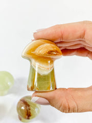 Green Onyx Mushrooms Carving