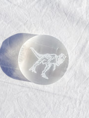 Selenite T-Rex Plate | Medium
