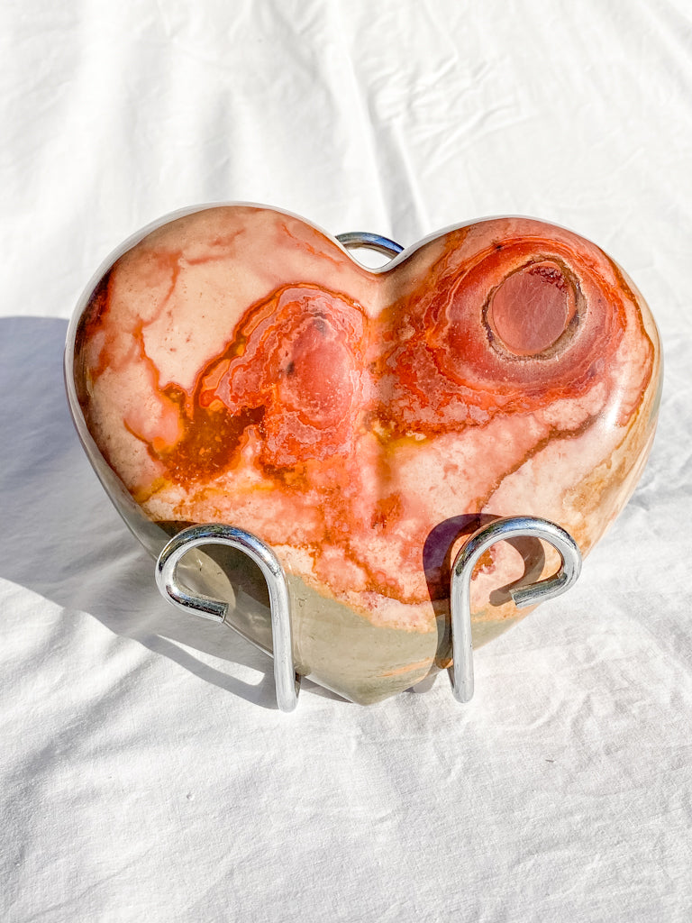 Desert Polychrome Jasper Heart with Stand 2.4kg