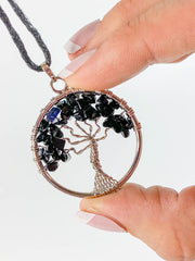 Tree of Life Pendant Black Obsidian
