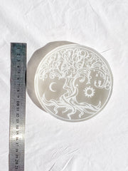 Selenite Enchanted Tree Plate | Full Moon