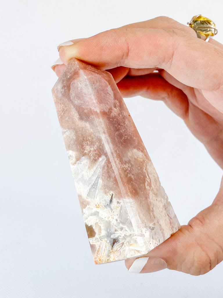 Pink Amethyst with Cavity Obelisk 118g