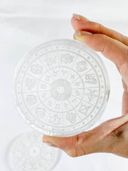 Selenite Astrology Plate Full Moon | Medium