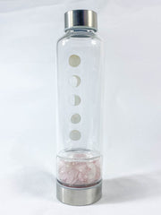 Gem Infused Lunar Phase Water Bottle | Rose Quartz
