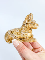 Picture Stone Jasper Cat Carving