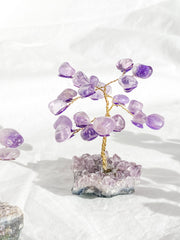 Wire Tree Amethyst on Amethyst Base