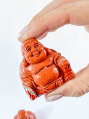 Red Jasper Buddha Carving