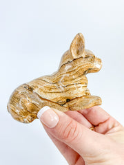 Picture Stone Jasper Cat Carving