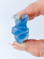 Blue Onyx Cat Carving