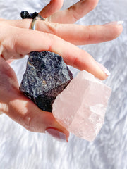 Rose Quartz and Black Tourmaline House Protection | Medium