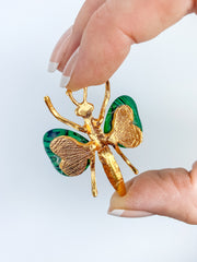 Malachite Look Dragonfly Carving