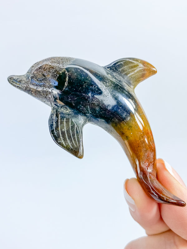 Jasper Dolphin Carving