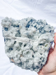 Chalcedony and Apophyllite CutBase Cluster 2.2kg