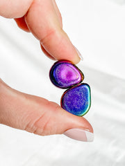 Magnetic Hematite Rainbow Teardrop Pair 42g