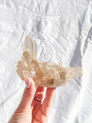 Smoky Himalayan Quartz Cluster with Inclusions 398g