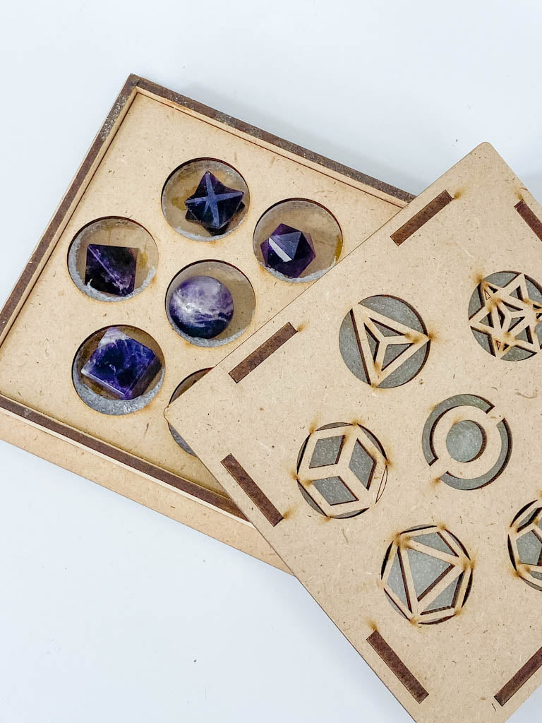 Platonic Solid Sacred Geometry Box | Amethyst