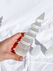 Selenite Unicorn Horn | Medium