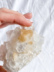 Glass Apophyllite Cluster with Stilbite 262g