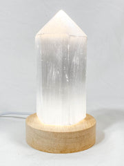 Round Wooden USB Light Base Stand with Adapter | Small