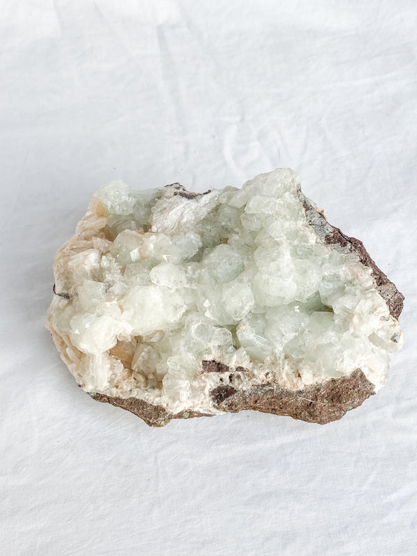 Green Apophyllite and StilBite Cluster 1.5kg