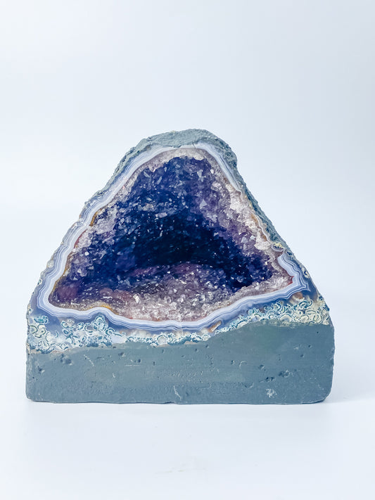 Amethyst Pink Purple Druzy and Agate Geode Statement Piece “Faery Cave” 3.3kg