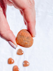 Peach MoonStone Heart | Extra Small