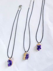 Amethyst Cluster Elegant Gold Plated Necklace