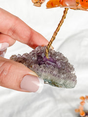 Wire Tree Carnelian on Amethyst Base