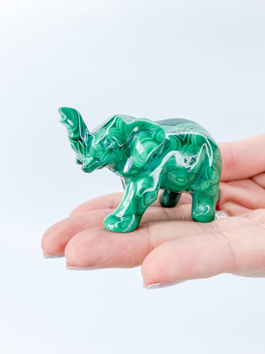 Malachite Elephant Carving