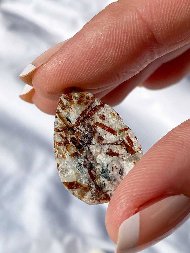 Astrophyllite Cabochon Natural Light Teardrop Small