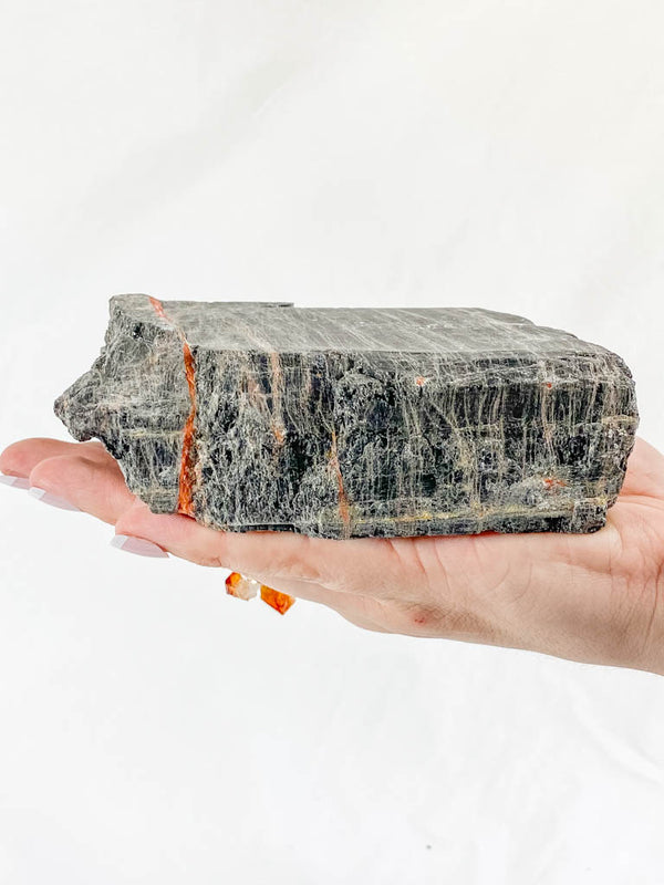 Black Tourmaline and Hematite Natural Chunk 891g