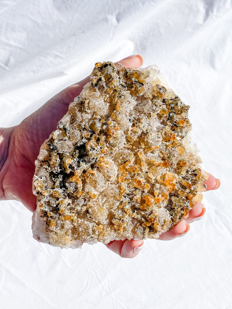 Frosted Citrine Cluster with Inclusions 1kg
