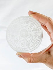 Selenite Astrology Plate Full Moon | Medium