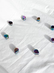 Magnetic Hematite Rainbow Teardrop Pair 42g