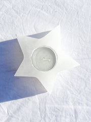Selenite Star Polished Candle Base