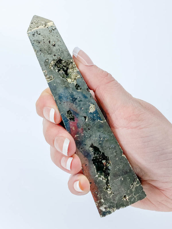 Pyrite with Cavities Obelisk 515g