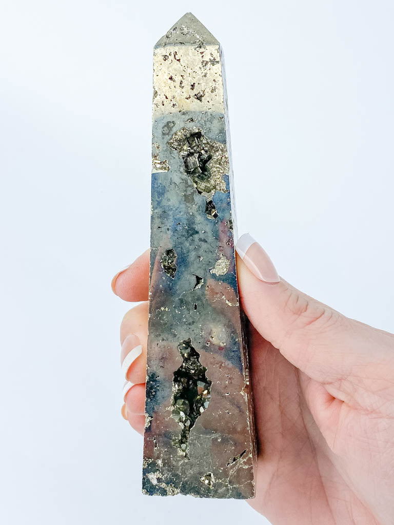 Pyrite with Cavities Obelisk 515g