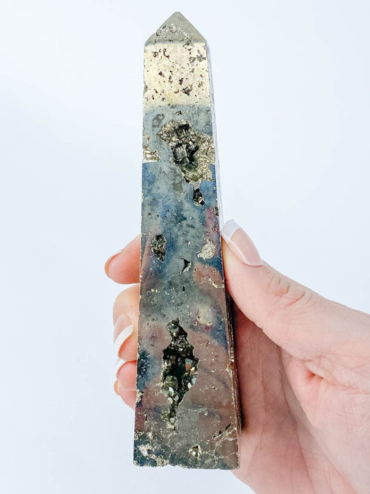 Pyrite with Cavities Obelisk 515g