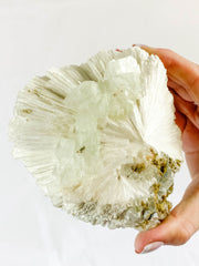 Scolecite with Apophyllite Cluster with Inclusions 852g