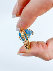 Apatite Gold Plated Ring Wire Wrapped