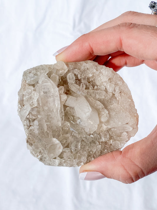 Smoky Himalayan Quartz Cluster with Inclusions 175g