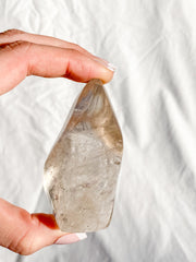 Smoky Quartz Flame with Black Rutile Inclusions 177g