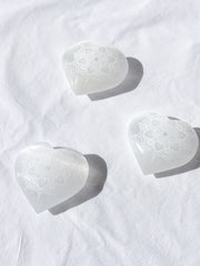 Selenite Mandala Heart | X Large