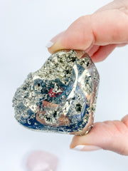 Manifest Love Heart Pack Duo: Rose Quartz + Pyrite | Medium