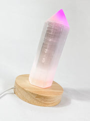 Round Wooden USB Light Base Multi Color Stand | Medium