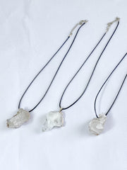 Clear Quartz Cluster Elegant Silver Plated Necklace