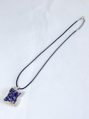 Amethyst Cluster Elegant Silver Plated Necklace
